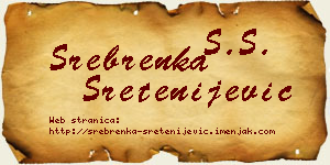 Srebrenka Sretenijević vizit kartica